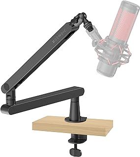 SA-30 LP Low Profile Microphone Boom Arm, 360° Rotatable Mic Stand, Low Profile Microphone arm for streaming with Cable Management, Professional Microphone Holder, Mic Boom Arm Black