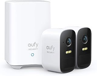 eufy Security eufyCam 2C 2-Cam Kit Security Camera Outdoor Wireless Home Security System with 180-Day Battery Life, HomeKit Compatibility, 1080p HD, IP67, Night Vision, No Monthly Fee