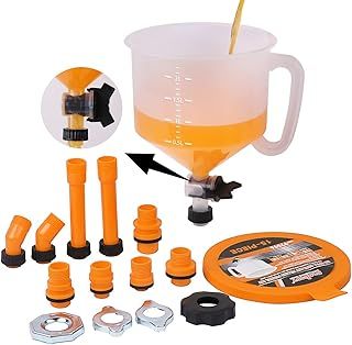 HORUSDY No-Spill Coolant Funnel Kit with Valve Switch, Radiator Bleeder Funnel Kit, Universal Fitment Applicable to Any Vehicle (15 Piece)