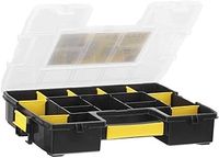 STANLEY Sortmaster Stackable Storage Organiser for Tools, Small Parts, Adjustable Compartments, 1-97-483