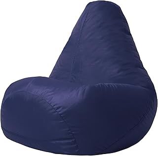 Bean Bag Bazaar Kids Bean Bag Chair, Navy Blue, Indoor Outdoor Water-Resistant Fabric, Gaming Chair for Kids, Beanbag with Filling Included, Childs Chair ideal for Bedroom, Playroom, Garden