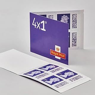 Royal Mail 4 x 1st Class Standard BARCODED Postage Stamp Book