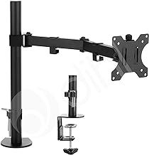 Dihl Single Arm Computer Monitor Mount for Monitors and TVs 13” to 27 Inch Screens, Desk Clamp Mounted, Supports up to 8KG (17.6 lbs), Black - Ergonomic Desk Space Saving Solution