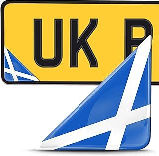 2 x 3D Domed Silicone Badge Stickers Decal Emblem Number Plate Car Motorcycle Helmet Scotland National Scottish Flag F 136