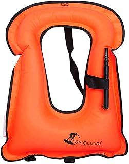 FORWEWAY Inflatable Snorkel Vest Kayak Swimming Vest for Adults Snorkel Vests Inflatable Buoyancy Vest for Snorkeling Water Sports Beginner Adults-Only (96-220 lbs)