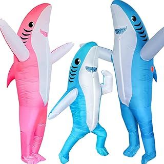 Inflatable Costume Adult shark costume- Funny Dress Party Costume for Adult Halloween blue