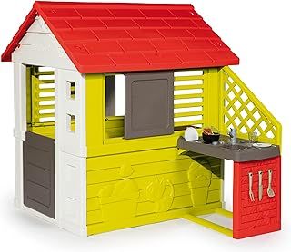 Smoby - Nature Playhouse & Kitchen for children for indoors and outdoors, with kitchen, kitchen toys, a garden house for boys and girls aged 2 and over