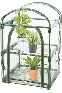 Plastic Portable Mini Greenhouse for Plants Garden/Patio/Balcony - 2 Tier Metal Steel Frame with Clear Tent Cover for Gardening Planting Indoor/Outdoor - Summer/Winter Frost and Cats Protection