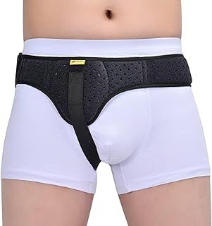 Tenbon Hernia Belt Truss for Men and Women Left or Right Side Supportive Groin Pain with Removable Compression Pads for Pre or Post-Surgical Scrotal, Femoral, Comfortable Adjustable (Black, M)