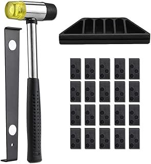 23Pcs Laminate Flooring Kit Laminate Floor Fitting Tools Laminate Wood Flooring Installation Kit with 20 Spacers, Tapping Block, Pull Bar and Mallet