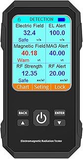 Dedjgoo -ER2 Digital Electromagnetic Radiation Detector Electric Field Magnetic-Field Intensity Tester EMF Meter Black