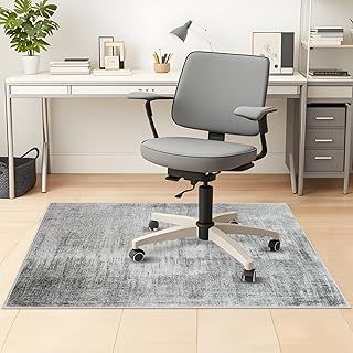 Office Chair Mat 90 x 120 cm, Floor Protector for Office Chair, Anti-Slip Desk Chair Mat, Chair Mat for Hardwood Floor, Computer Rolling Chair Mat Hard Floor for Home and Office, Machine Washable