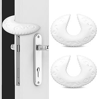 Door Slam Stopper, Durable Silicone Door Stoppers for Kids, Door Finger Pinch Guard, Anti Door Slam Prevents Finger Pinch Injuries and Lockout, Baby Safety Finger Protectors, White, 2 Packs