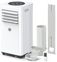 Air Conditioning Unit Portable Air Conditioner 9000 BTU 4-in-1 Dehumidifier, Cooling Fan with 2 Speeds, Digital Display & Remote Control, Window Kit, 24 Hour Timer for Room Up to 269sq.ft
