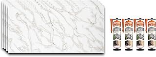 IZODEKOR Marble Look Wall Cladding - 4 Pcs 120x60cm - Alternative to Bathroom Tile, Shower Wall Panels, with 4X Adhesives Sealant | Calacada