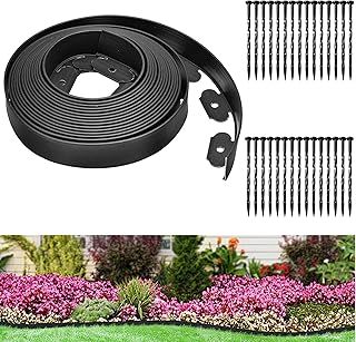 Flexible Lawn Edging 10M, Plastic Garden Edging 5CM Tall, Landscape Edging with 30 Stakes, No Dig Garden Edging Border Lawn Edging Roll for Lawn, Grass, Yard (5CM x 10M)