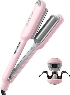 TYMO ROVY Hair Waver Crimper - Hair Curler, Deep Waver Curling Iron, Ionic Curling Wand with Ceramic Tourmaline Barrel for Women, Anti-Scald, Quick & Easy, Dual Voltage, Pink 25mm