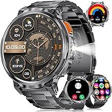 Smart Watch for Men Answer/Make Calls,1.85" HD Large Display Fitness Tracker with Flashlights,730mAh Smartwatch wtih Heart Rate Sleep Monitor 120+Sport Modes IP68 Waterproof for Android iOS
