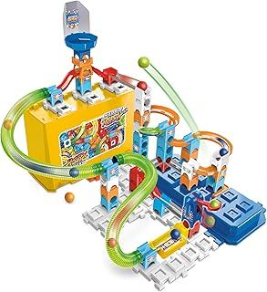 VTech Marble Rush Build and Store Box Set, Construction Set for Kids, 5 Marbles and 62 Building Pieces, Marble Run with Launcher, Building Toy, Track Set for 4, 5, 6 Years Plus, English Version