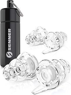 MusicPro - Reusable Hearing Protection Earplugs for Concert, Festival, Music and Club with Aluminium Container, Especially Light Ear Protectors to wear (tall black box transparent filter)