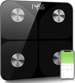 Digital Bathroom Scales for Body Weight - Smart Body Fat Scales Composition Analyzer Monitor, High Precision Measuring for BMI, Muscle, Body Age etc, Smart APP for Fitness Tracking(White)