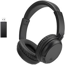 Wireless Bluetooth TV Headset, Deep Bass Bluetooth Headphones Over Ear for Adults and Seniors, HiFi Stereo Lightweight Headphones for Home Office TV, PC, Cellphone (Black)