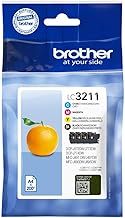Brother LC-3211C/LC-3211M/LC-3211Y/LC-3211BK Inkjet Cartridges, Multi Pack, Standard Yield,Black/Cyan/Magenta/Yellow, Brother Genuine Supplies