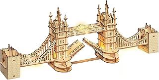 Rolife 3D Wooden Puzzles Tower Bridge Craft Model Kits for Adults to Build Birthday Gift for Family and Friends 113 Pieces