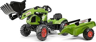 Falk Claas Ride on Tractor Backhoe with Trailer Pedal Ride-On Tractor Toy for Boys and Girls ages 2-5 Years Old. Toddler Ride on Pedal Bike Toy For Indoor and Outdoor Use. Gift for 2-5 Year Olds.