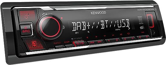 Kenwood KMM-BT408DAB USB Car Radio with DAB+ and Bluetooth Hands-Free Kit (Sound Processor, USB, AUX, 1 x Pre-Out 2.5 V, 4 x 50 Watt, Button Lighting, Red, Includes DAB+ Antenna)