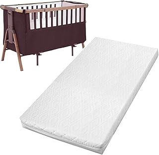 Newborns Crib Cot Bed Firn Foam Mattress Fits TUTTI Bambini CoZee SnuzPod 4 Bedside Crib Quilted Mattress Bedding Size 80.5x51x4 CM