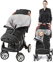 Fairy Baby Universal Footmuff for Pushchairs Prams Winter Cosy Toes Footmuff Thick Fleece Waterproof Windproof Sleeping Bag for Newborn Buggy Stroller (Black, 6-24Months)