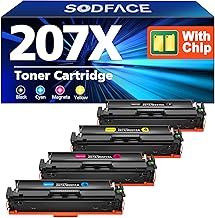 207X 207A Toner Cartridge Multipack for HP 207X 207A 207 Toner for HP Color Laserjet Pro MFP M283fdw M282nw M283fdn M255dw M255nw (Black Cyan Yellow Magenta, 4-Pack, With Chip)