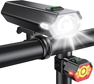 Upgraded Bike Lights Super Bright, 4+6 Modes Rechargeable Bike Light Front and Back with Side LEDs, 360° Rotatable Bicycle Light, IP65 Waterproof Cycle Lights for Day/Night Riding Safety