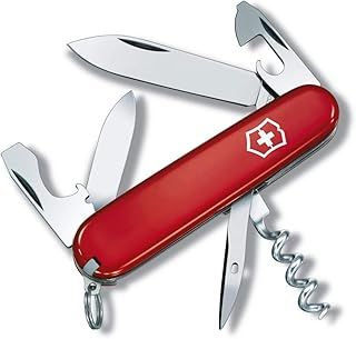Victorinox Spartan Swiss Army Knife, Camping Pocket Knives, Medium, Multi Tool, 12 Functions, Blade, Bottle Opener, Red