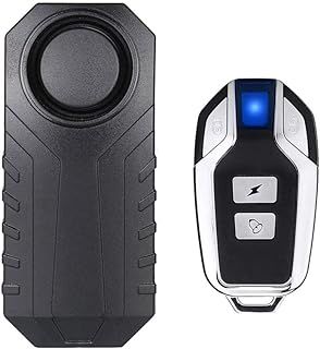 Mengshen Wireless Motorcycle Bicycle Alarm, Security Anti-Theft Alarm with Remote Control, IP55 Waterproof, 113 dB Super Loud (Black)