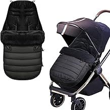 Pushchair Footmuff,Baby Stroller Cosy Toes Liner Buggy Padded,Universal Baby Sleeping Bag Footmuff,Windproof Warm Thick Cotton Pad Fitting for Pushchairs Strollers Prams Buggy, Black