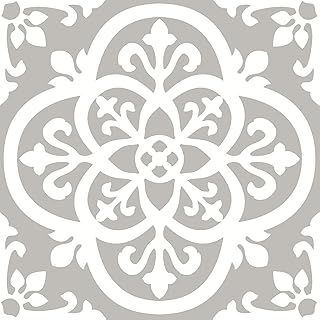 WallPops FP2942 Medina Peel & Stick Floor Tiles, Grey,12 x 12 inches