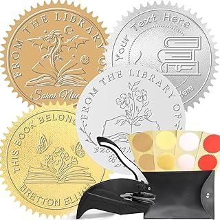 Book Embosser Personalised Stamp Custom Book Embosser Customised Text Logo Own Design from The Library of Book Stamp Ex Libris Book Lover Gift