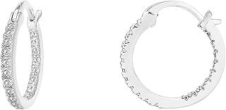PAVOI 14K Gold Plated 925 Sterling Silver Post Cubic Zirconia Hoop Earrings 30/15mm
