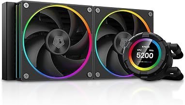 ID-COOLING SL240 CPU Liquid Cooler with Display, Customizable 2.1" LCD Display for Images or Performance Metrics, 240mm AIO Cooler, Dual AF127 ARGB Fans, Fits Intel/AMD