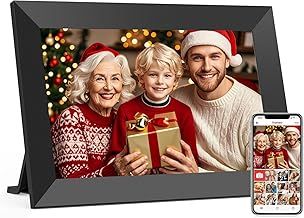 32GB FRAMEO Digital Photo Frame, WiFi Digital Picture Frame 10.1 Inch, 1280 * 800 IPS Display, Auto Rotate, Digital Picture Frames Load From Phone, Gift for Grandpa and Mom, Easy Step