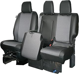 Tailored to fit the Vauxhall Vivaro 2019 Onwards/Citroen Dispatch, Peugeot Expert & Toyota Proace 2016 Onwards Leatherette Heavy Duty Seat Covers 1+2