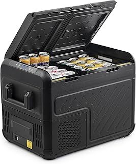Car Fridge Freezer, 36L Dual Zone Portable Car Refrigerator, DC 12/24V & AC 100-240V Portable Fridge, Electric Cooler for Camping Road Trips Travel Home, -22°C to 20°C
