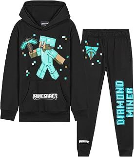 Minecraft Boys Tracksuit Set Comfy Loungewear Activewear - Gaming Gifts for Boys