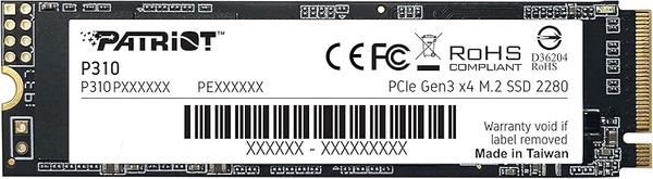 Patriot P310 480GB Internal SSD - NVMe PCIe M.2 Gen3 x 4 - Low-Power Consumption Solid State Drive - P310P480GM28