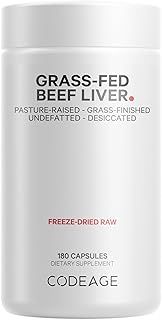 Grass Fed Beef Liver Supplement - Freeze Dried, Non-Defatted, Desiccated Beef Liver Glandulars Bovine Pills– Liver Health Foods Meat – Argentina Beef Vitamins For Liver - Non-GMO -180 Capsules