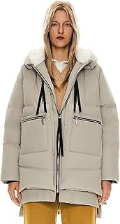 Orolay Women's Thickened Down Jacket Parka Hooded Long Puffer Coat for Winter