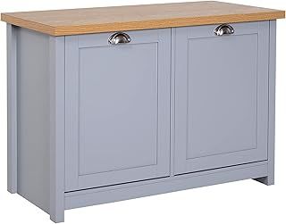 HOMCOM Shoe Cabinet, Modern Shoe Bench with 2 Doors for Hallway, Entryway, Grey