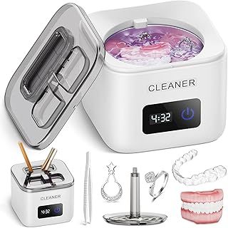 45kHz Ultrasonic Retainer Cleaner, Professional UV Ultrasonic Cleaner for All Dental Appliances, Jewelry, Two Modes, 200ML Portable Cleaner for Dentures, Whitening Trays, Toothbrush Head